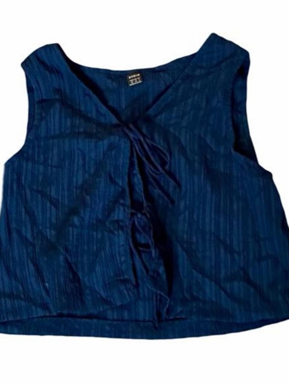 SHEIN Navy Blue Sleeveless Tie-Front Tank Top